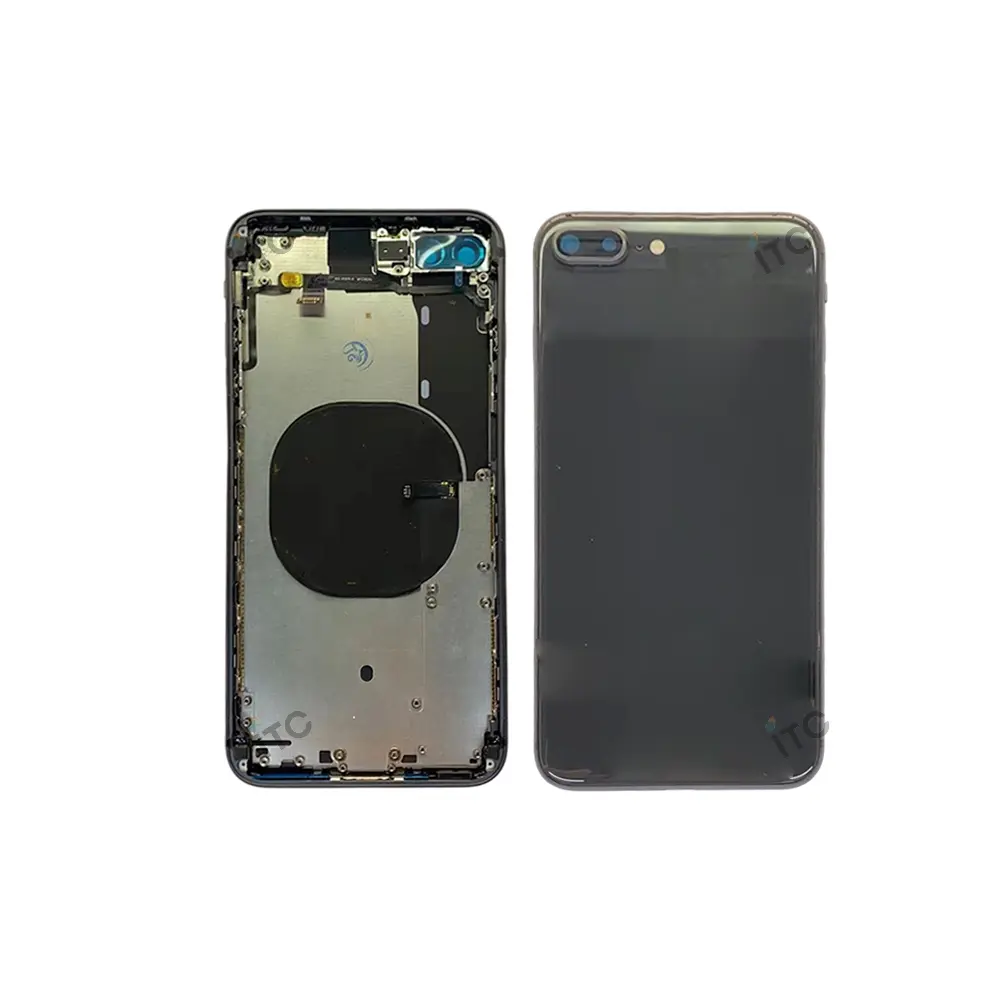 iPhone 8P バックガラス(フレーム一体型) 互換品 黒