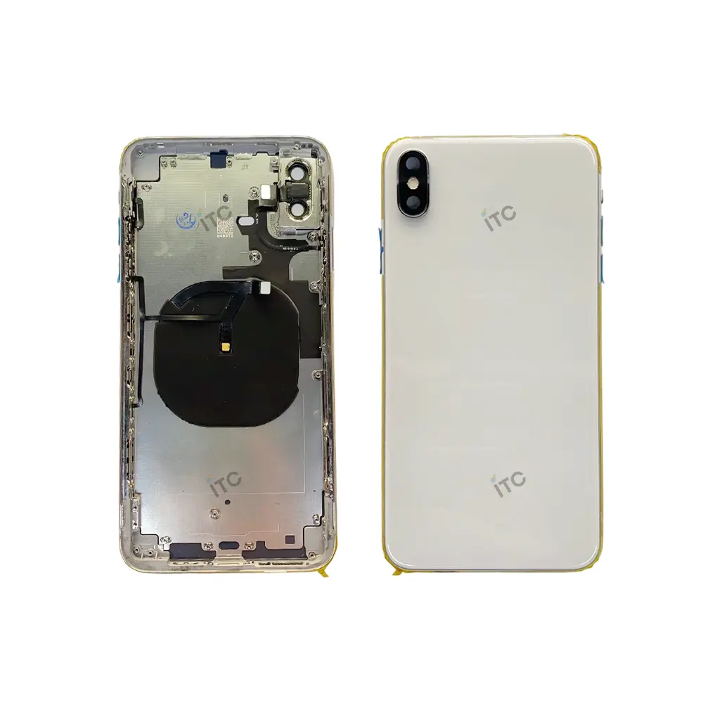 iPhone XS MAX バックガラス(フレーム一体型) 互換品 白