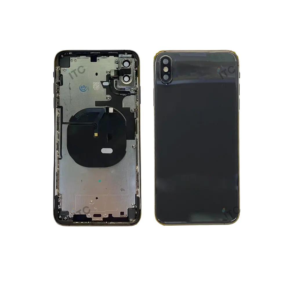 iPhone XS MAX バックガラス(フレーム一体型) 互換品 黒