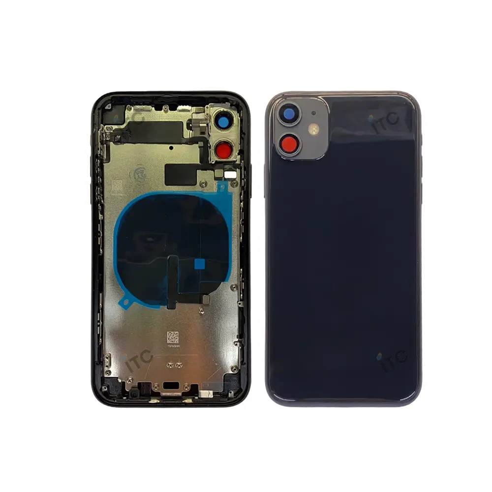 iPhone 11 バックガラス(フレーム一体型)  互換品 黒