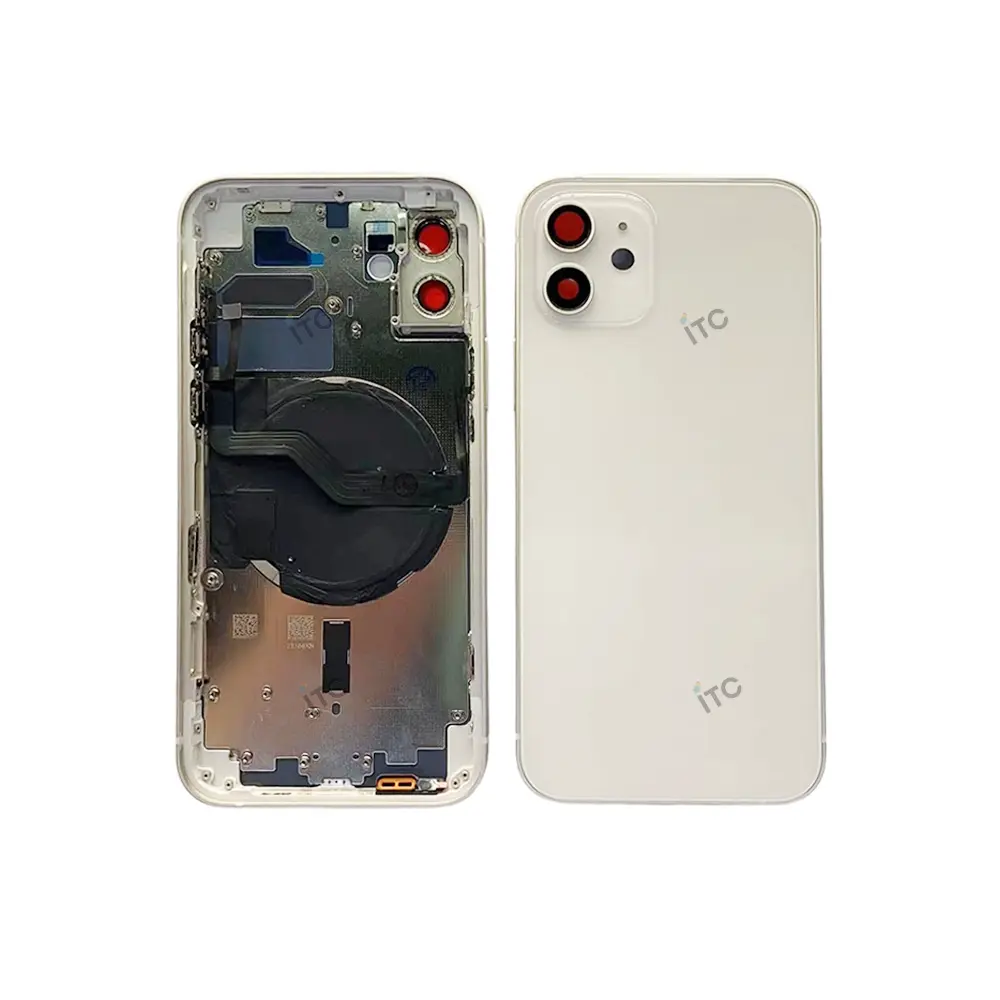 iPhone 12 バックガラス(フレーム一体型) 互換品 白