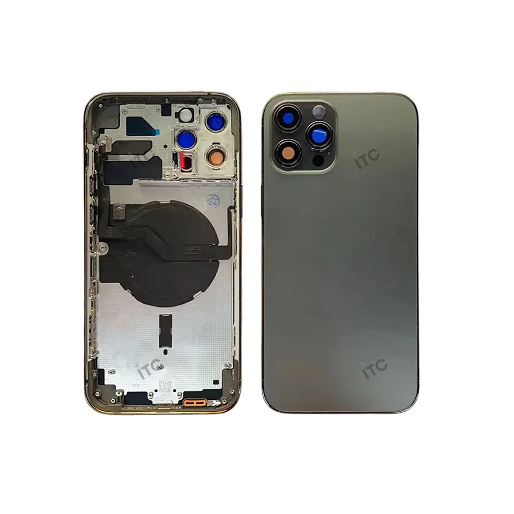 iPhone 12 Pro Max バックガラス(フレーム一体型) 互換品 黒