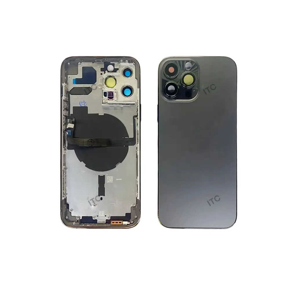 iPhone 13 Pro Max バックガラス(フレーム一体型) 互換品 黒