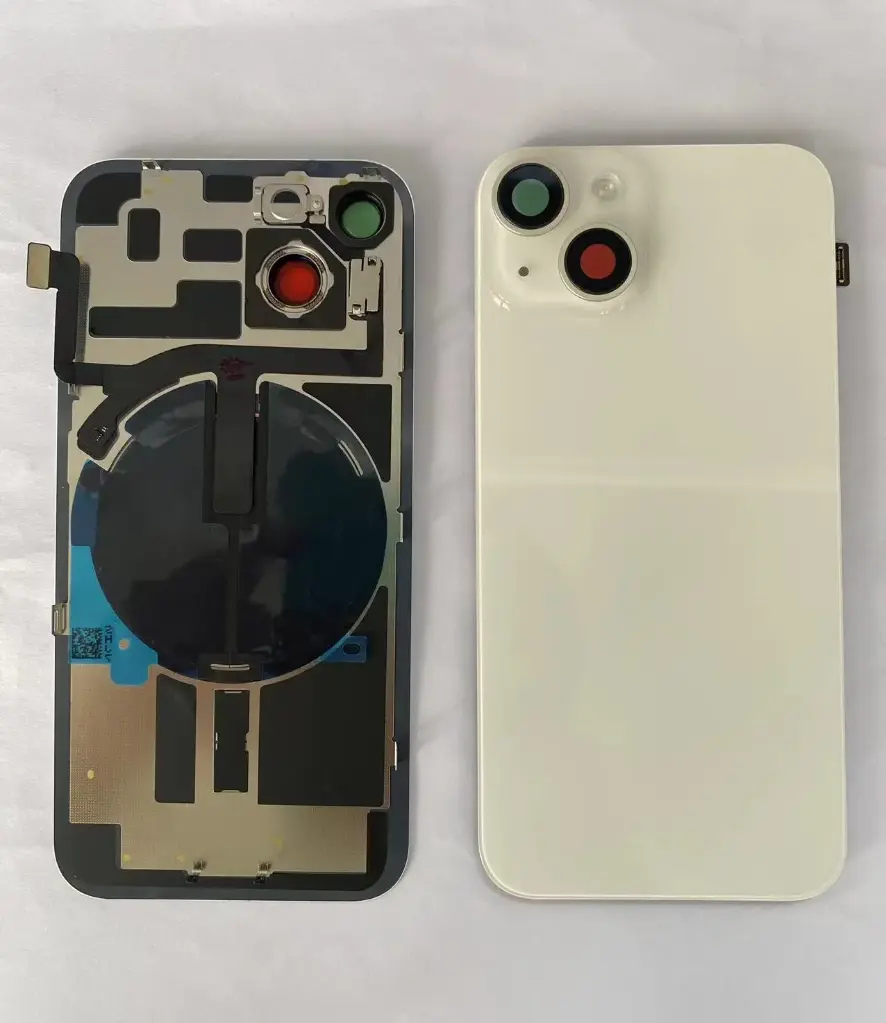 iPhone 14 バックガラス  （レンズ＆MagSafe付き） 白　ロゴなし　互換品