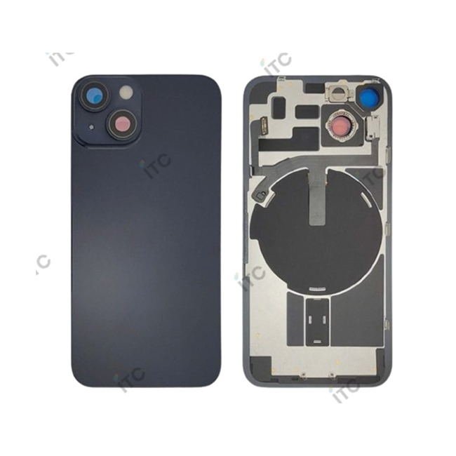 iPhone 14 バックガラス  （レンズ＆MagSafe付き）互換品 黒　ロゴなし