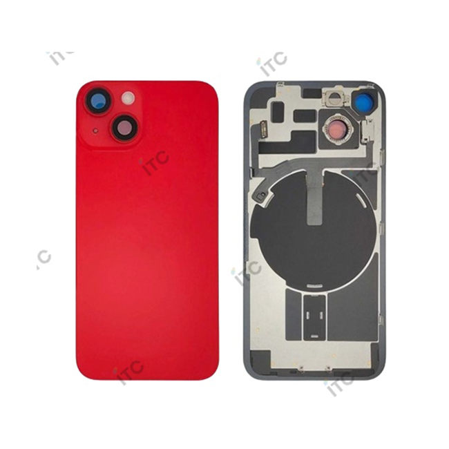 iPhone 14 バックガラス （レンズ＆MagSafe付き）互換品  赤　ロゴなし