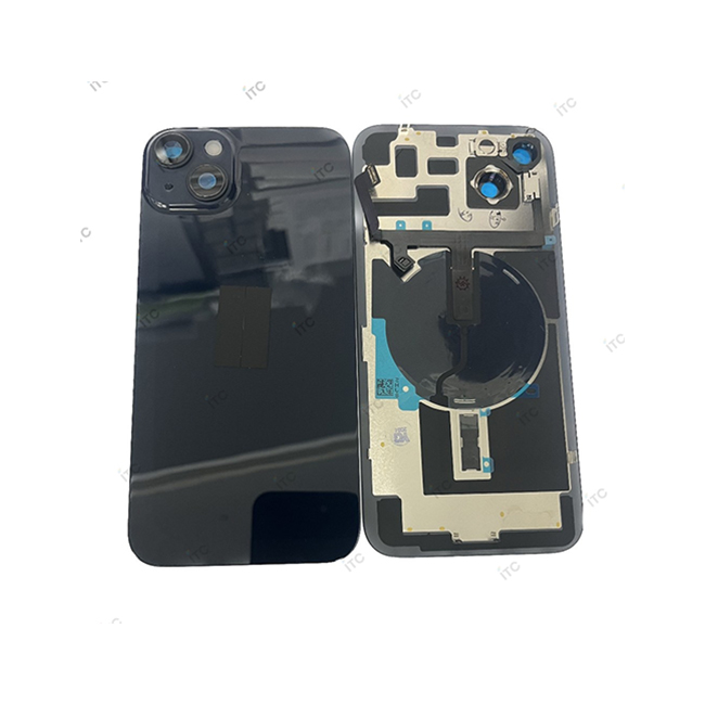 iPhone 14Plus  バックガラス （レンズ＆MagSafe付き）互換品 黒 ロゴなし
