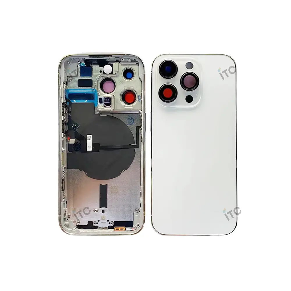 iPhone 14 Pro バックガラス(フレーム一体型) 互換品 白