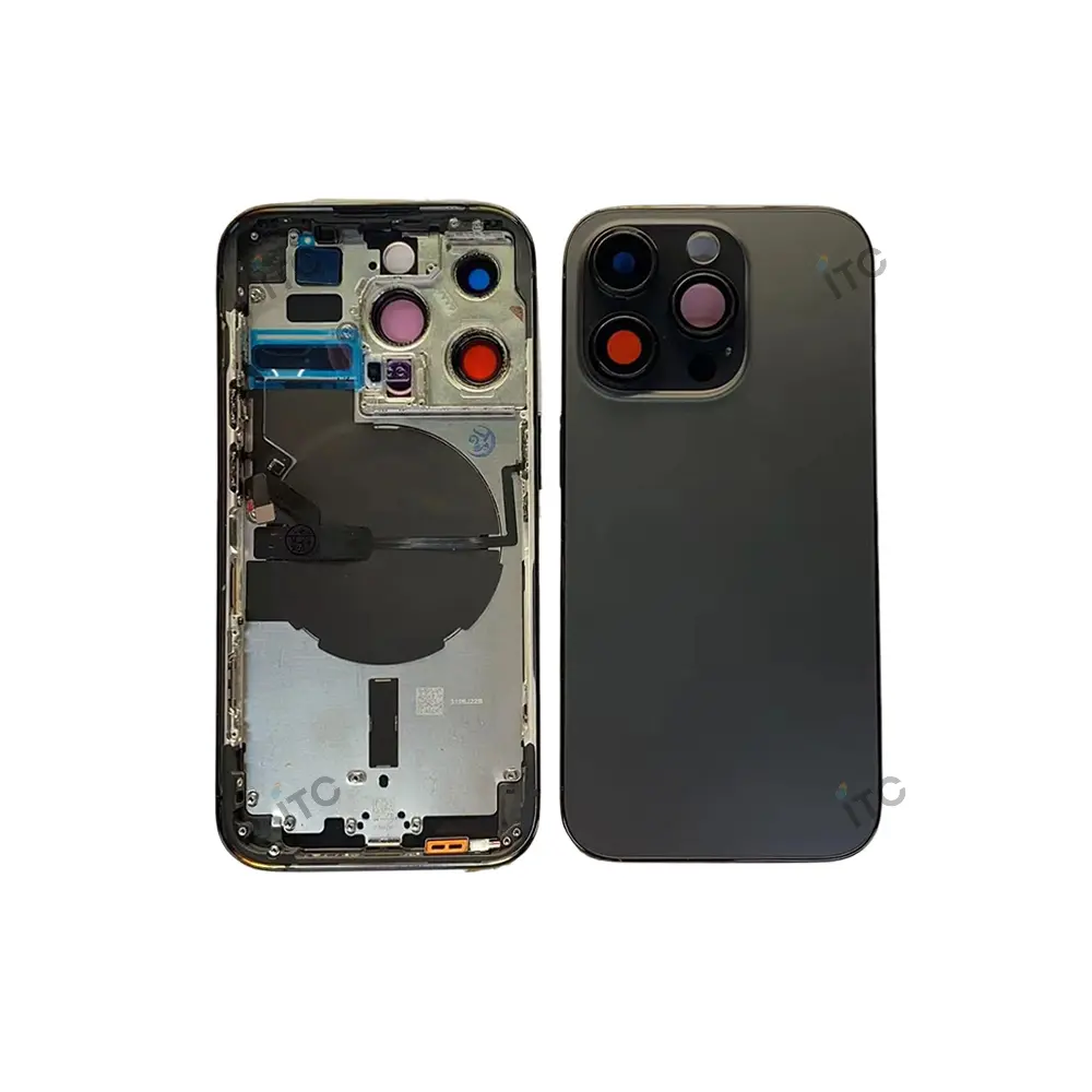 iPhone 14 Pro バックガラス(フレーム一体型) 互換品 黒