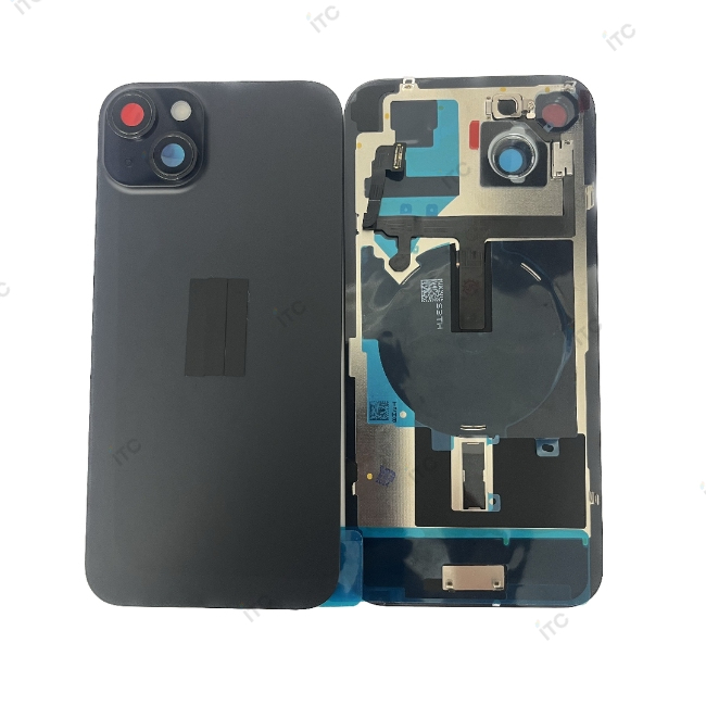 iPhone 15 Plus  バックガラス （レンズ＆MagSafe付き）黒 互換品