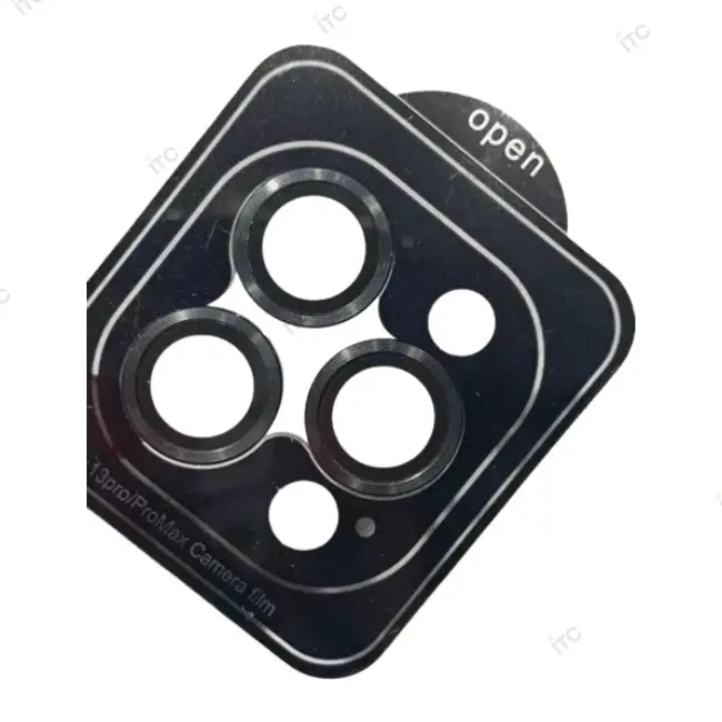 iPhone 13Pro-13ProMax カメラレンズ強化ガラス 黒