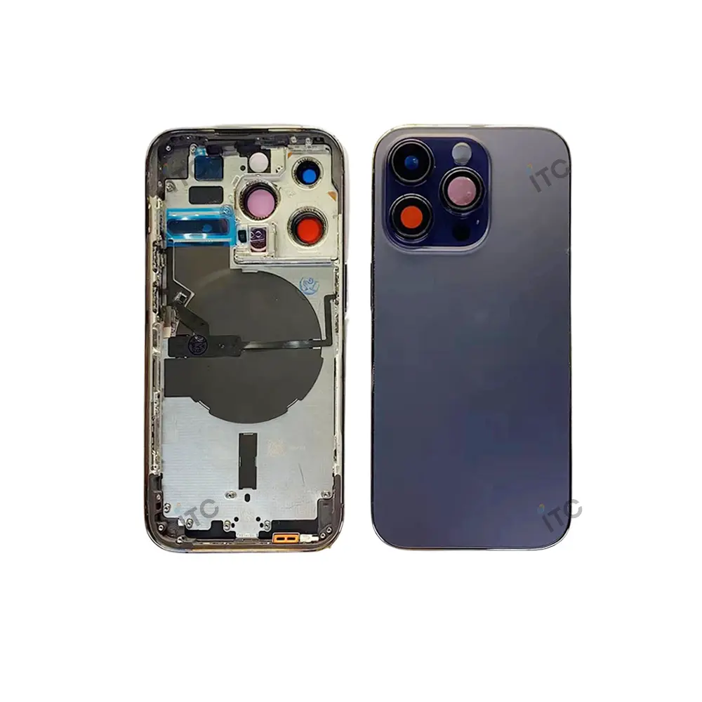 iPhone 14 Pro バックガラス(フレーム一体型) 互換品 パープル