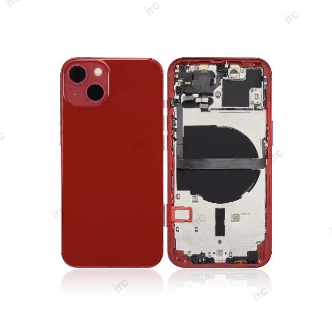 iPhone 13 バックガラス(フレーム一体型) 互換品 レッド