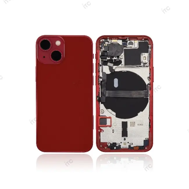 iPhone 13mini バックガラス(フレーム一体型) 互換品  レッド