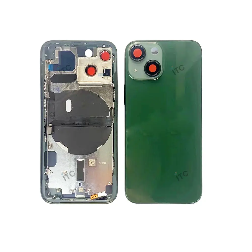 iPhone 13mini バックガラス(フレーム一体型) 互換品  グリーン