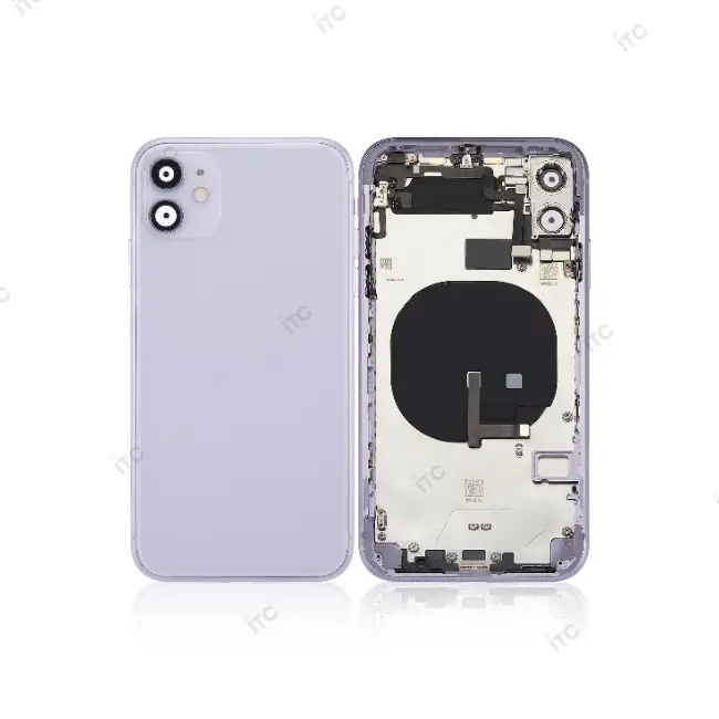 iPhone 11 バックガラス(フレーム一体型) 互換品 パープル