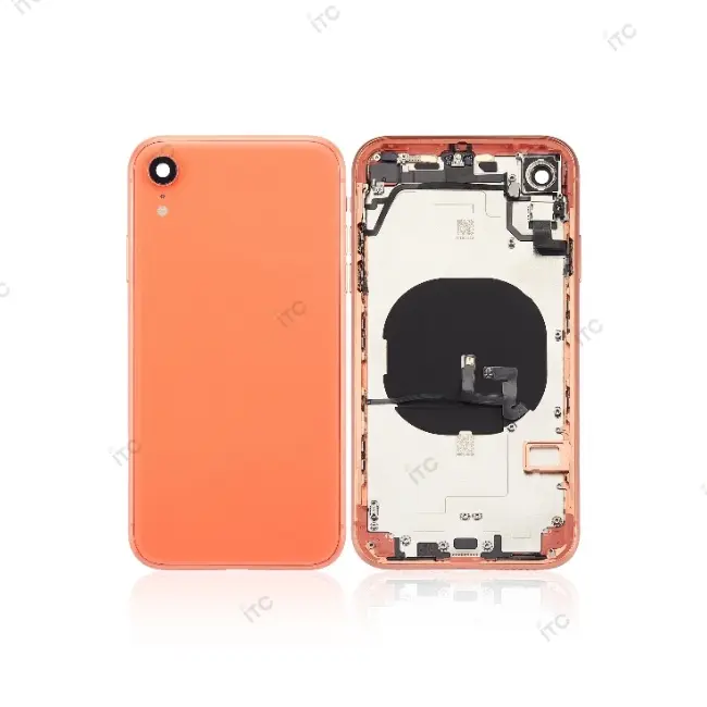 iPhone XR バックガラス(フレーム一体型) 互換品 コーラル