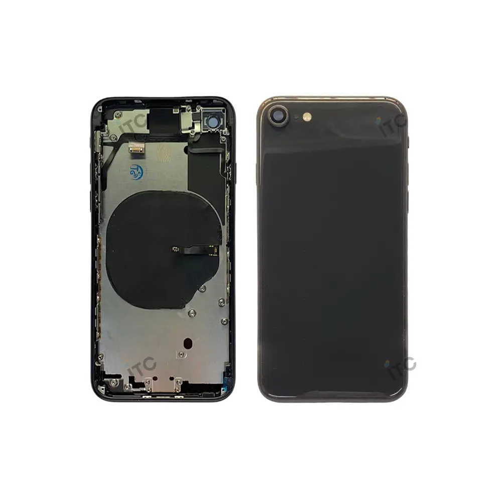 iPhone SE2 バックガラス(フレーム一体型) 互換品 黒
