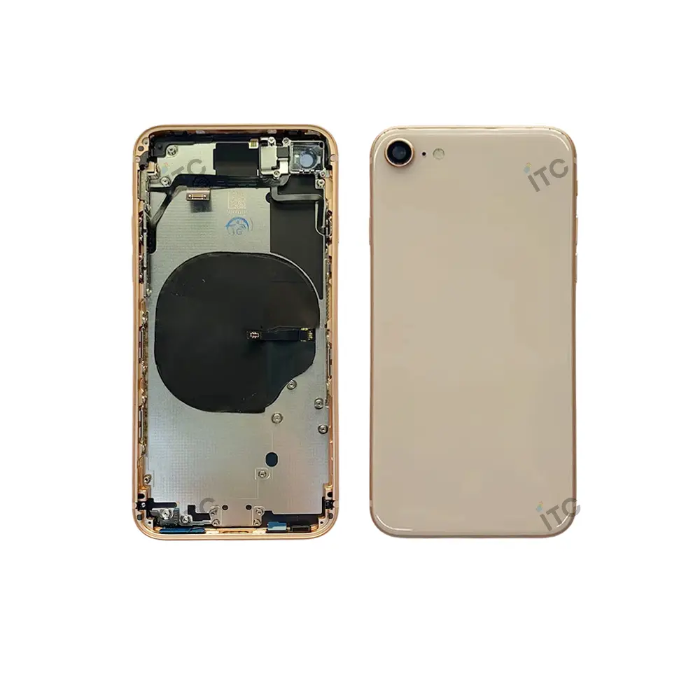 iPhone 8G バックガラス(フレーム一体型) 互換品 ゴールド
