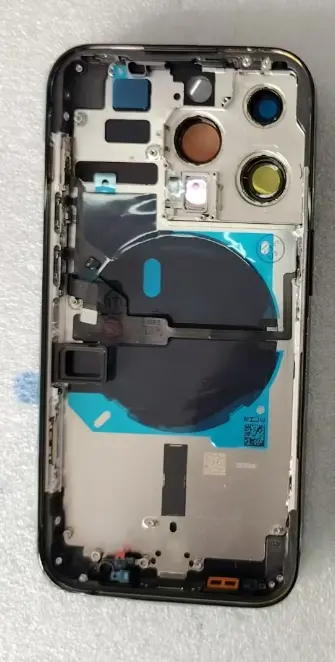 iPhone 14Pro バックガラス(フレーム一体型) 互換品  シルバー
