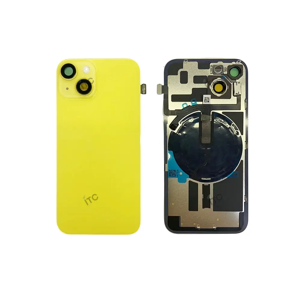iPhone 14 バックガラス  （レンズ＆MagSafe付き）互換品 イエロー