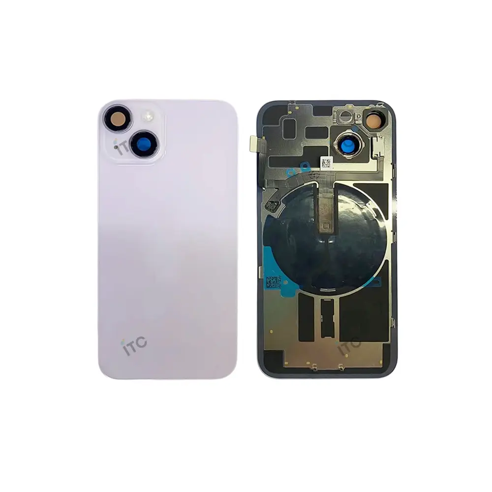 iPhone 14 バックガラス  （レンズ＆MagSafe付き）互換品 パープル