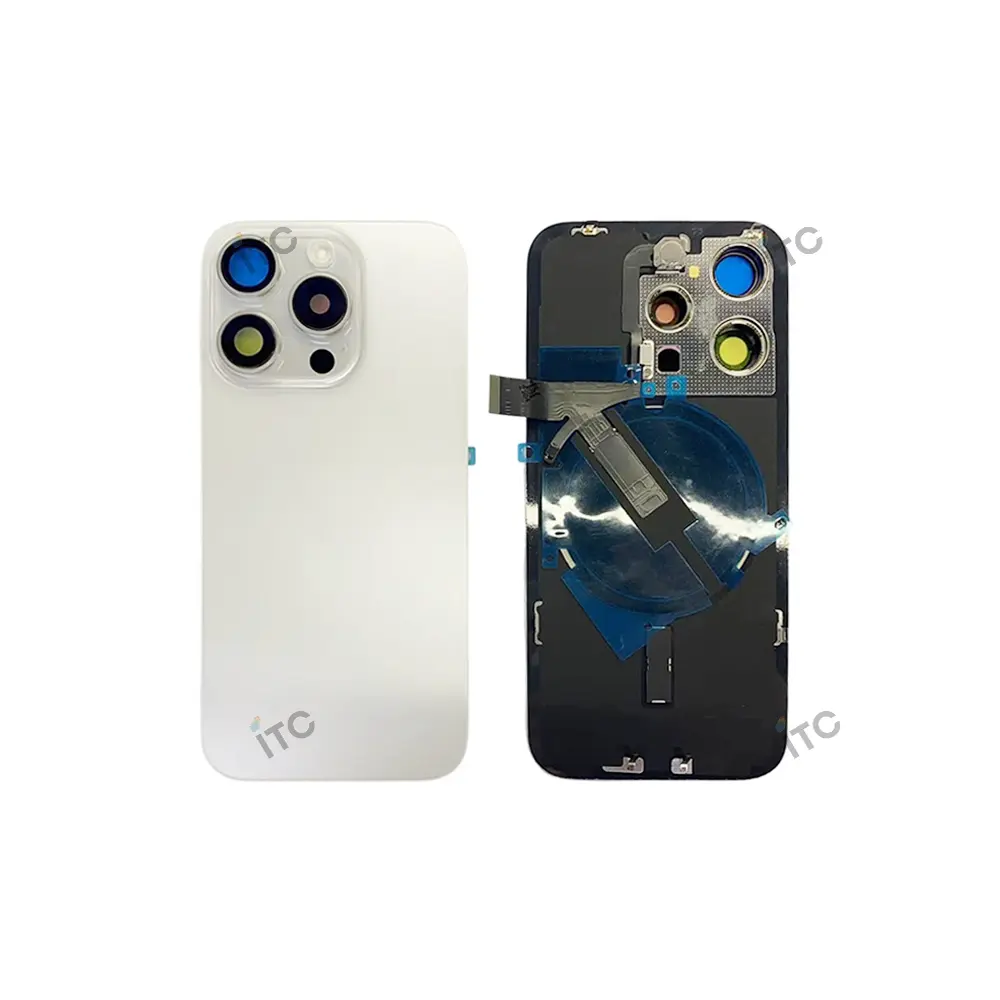 iPhone 15Pro  バックガラス （レンズ＆MagSafe付き）互換品 白