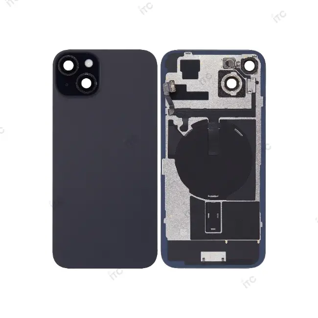 iPhone 15 Plus  バックガラス （レンズ＆MagSafe付き）互換品 黒