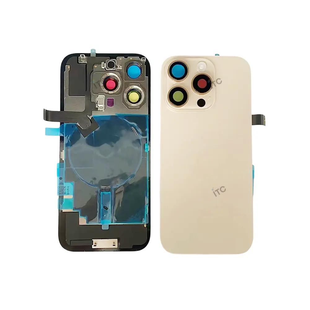 iPhone 16Pro  バックガラス （レンズ＆MagSafe付き）互換品 ゴールド