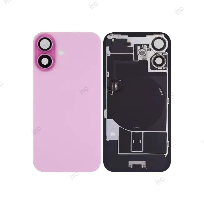 iPhone 16Plus  バックガラス （レンズ＆MagSafe付き）互換品  ピンク