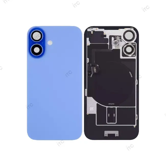 iPhone 16Plus  バックガラス （レンズ＆MagSafe付き）互換品 青