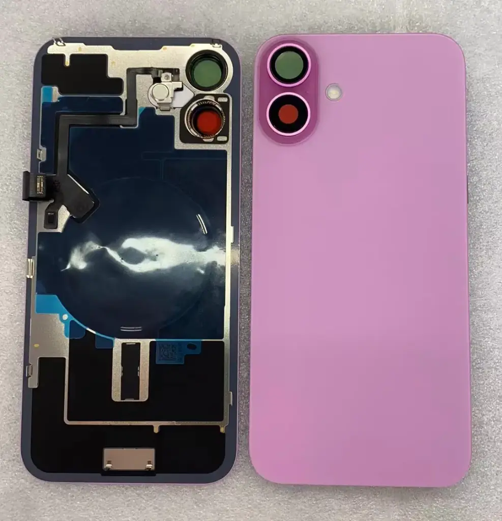 iPhone 16Plusバックガラス（レンズ＆MagSafe付き）互換品 ピンク ロゴなし