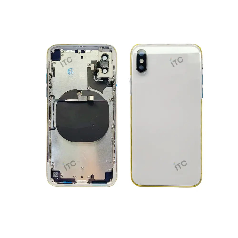 iPhone X バックガラス(フレーム一体型) 互換品 白