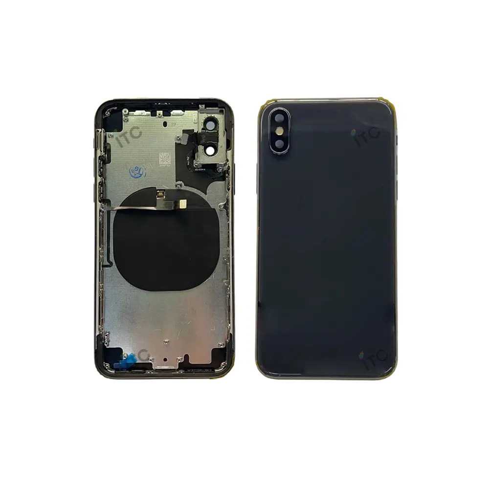 iPhone X バックガラス(フレーム一体型) 互換品 黒 