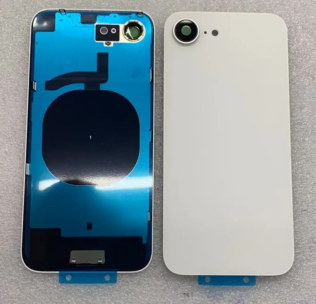 iPhone 16E バックガラス （レンズ&magsafe付き) 白 ロゴなし （互換品）