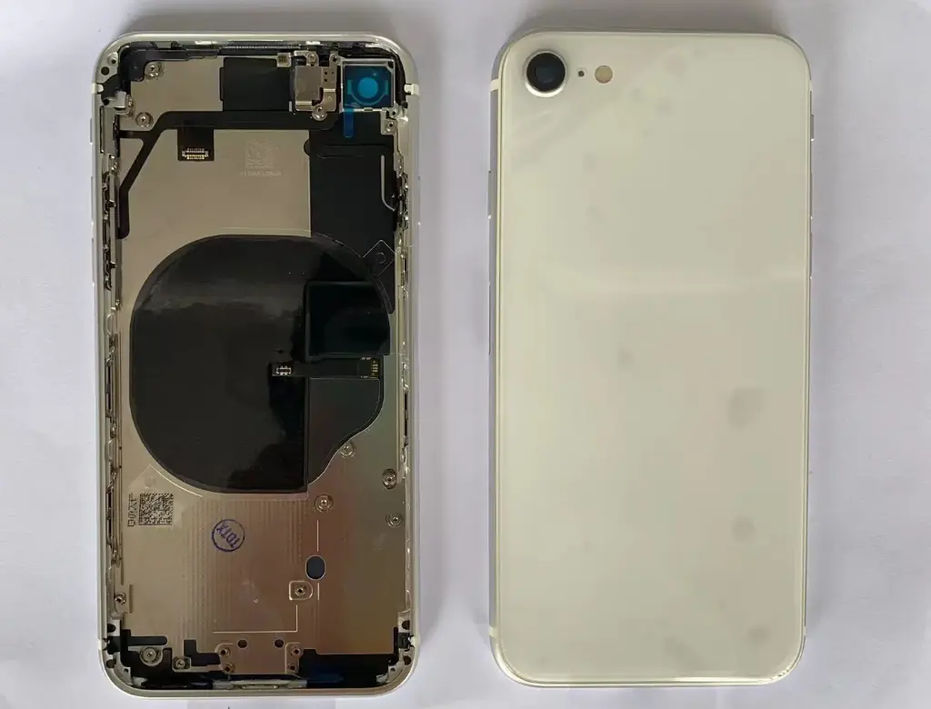 iPhone SE2 バックガラス(フレーム一体型)互換品 白 ロゴなし
