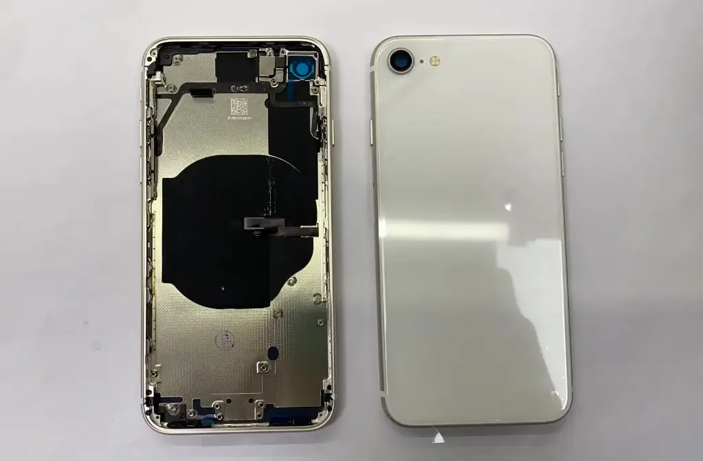 iPhone SE3 バックガラス(フレーム一体型) 互換品 白 ロゴなし