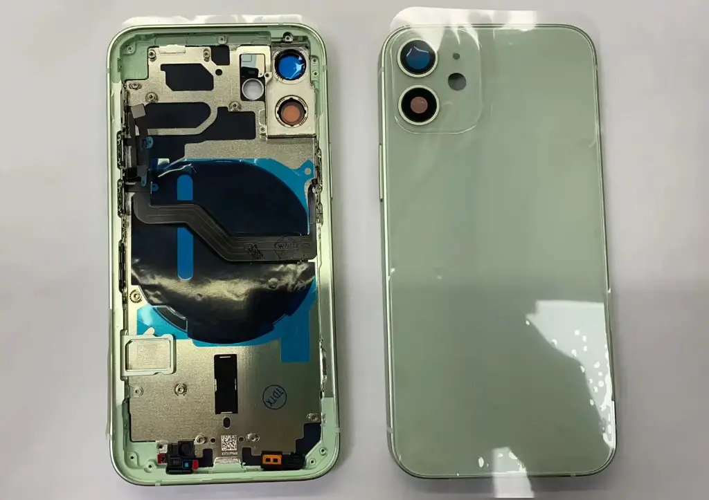 iPhone 12mini バックガラス(フレーム一体型)互換品 グリーン  ロゴなし