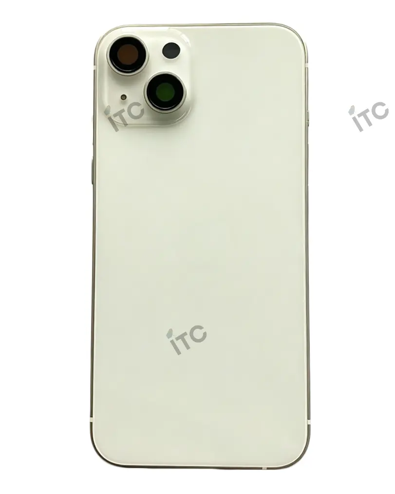 iPhone 13 バックガラス(フレーム一体型)互換品 白 ロゴなし