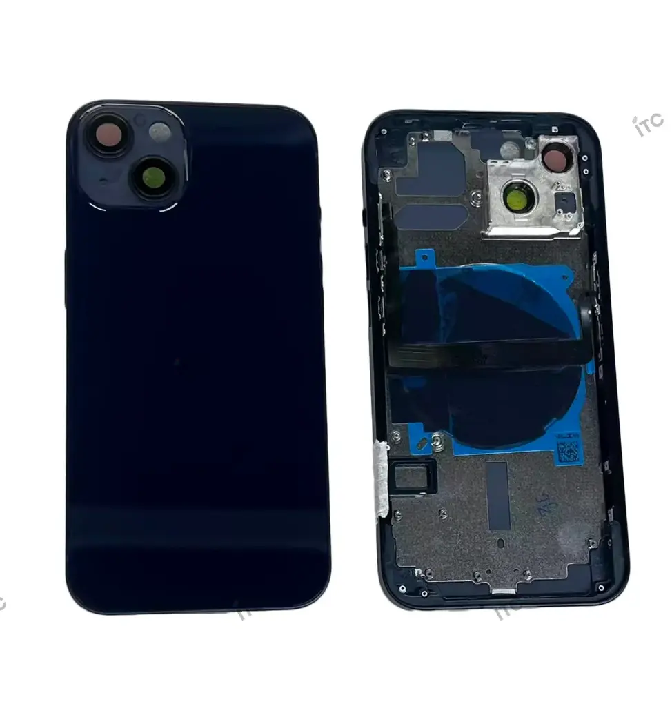 iPhone 13 バックガラス(フレーム一体型)互換品 黒 ロゴなし