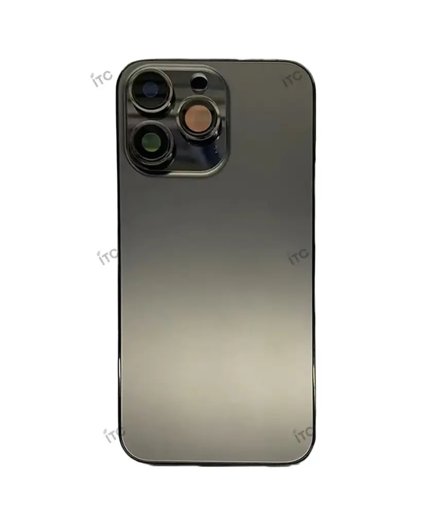 iPhone 13Pro バックガラス(フレーム一体型)  黒 ロゴなし 互換品