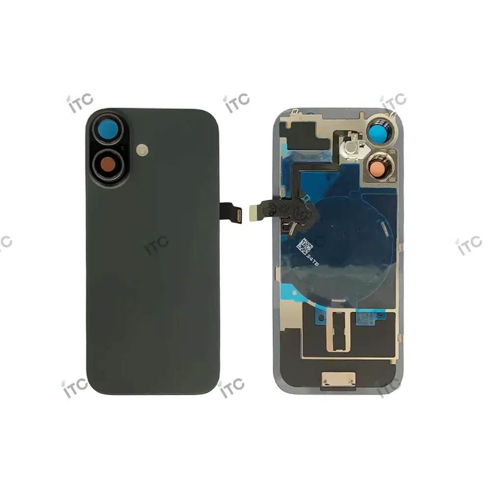 iPhone 17 バックガラス（レンズ＆MagSafe付き）互換品 黒 ロゴなし