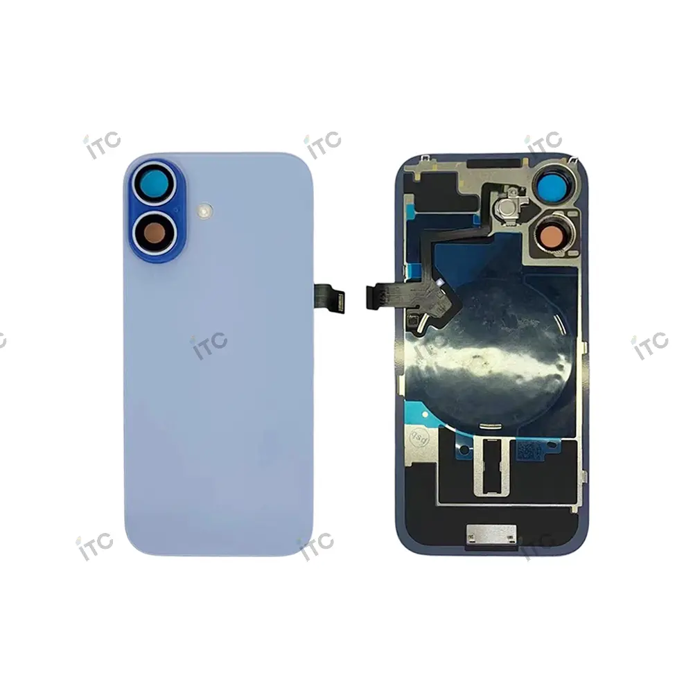 iPhone 17 バックガラス（レンズ＆MagSafe付き）互換品 青 ロゴなし