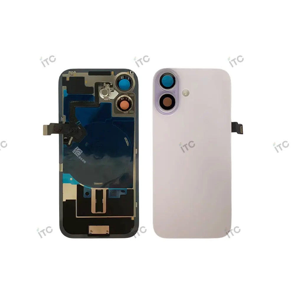iPhone 17 バックガラス（レンズ＆MagSafe付き）互換品 パープル ロゴなし