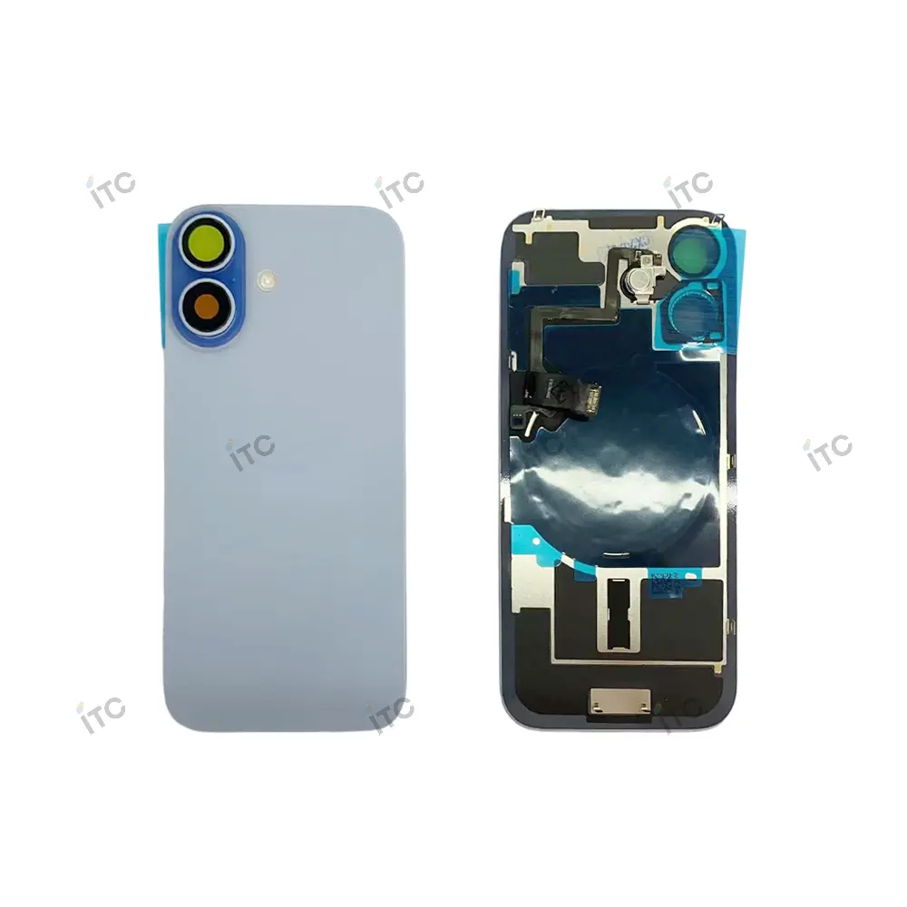 iPhone 17 バックガラス（レンズ＆MagSafe付き）互換品 青