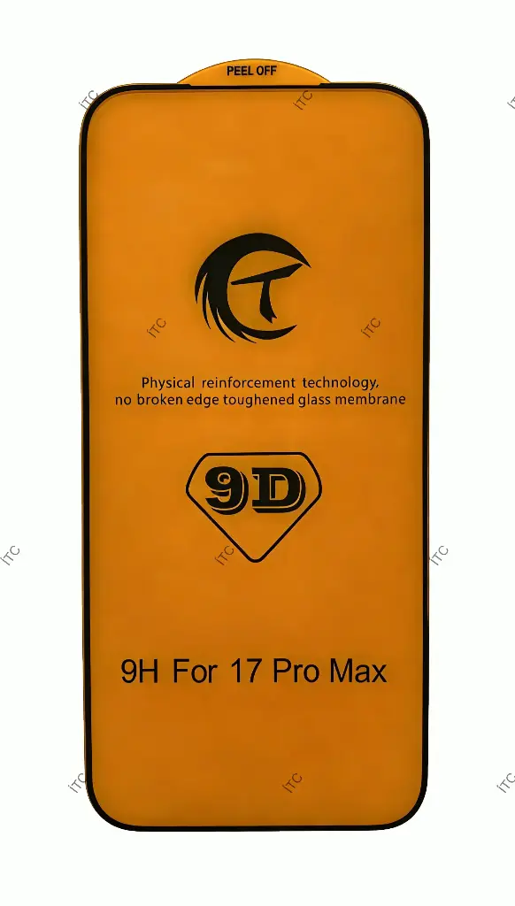 iPhone 17 Pro Max 9D ガラスフィルム(パッケージ＋クリーニングキット付)