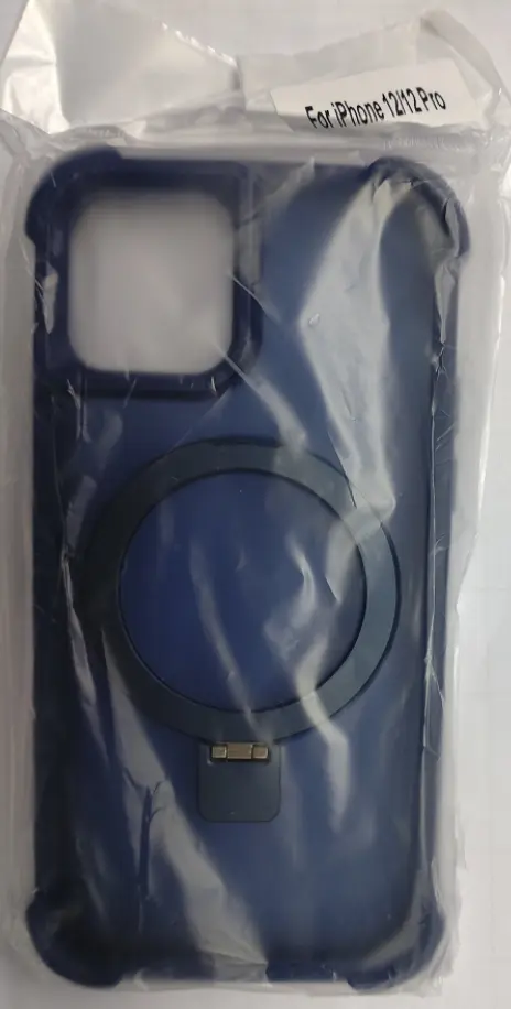 iPhone 12/12Pro マグネットスタンドケース ソフト ダークブルー