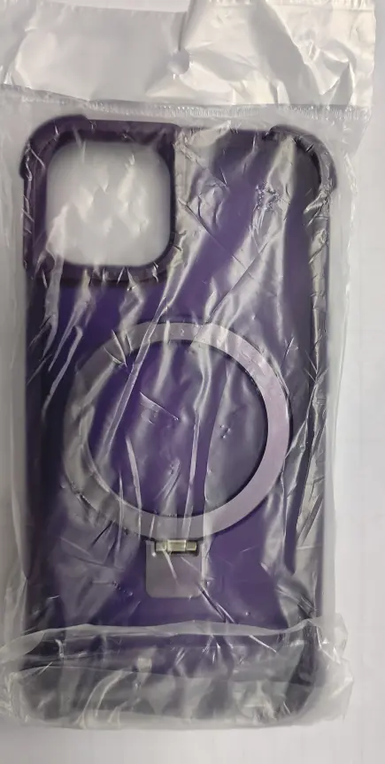 iPhone 13/14 マグネットスタンドケース  ソフト ダークパープル