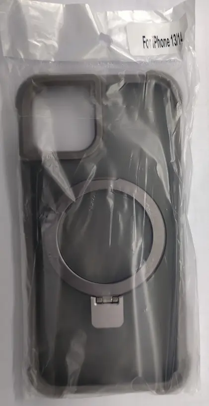 iPhone 13/14 マグネットスタンドケース ソフト グレー