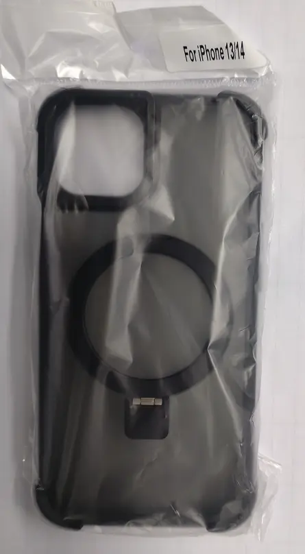 iPhone 13/14 マグネットスタンドケース ソフト ブラック